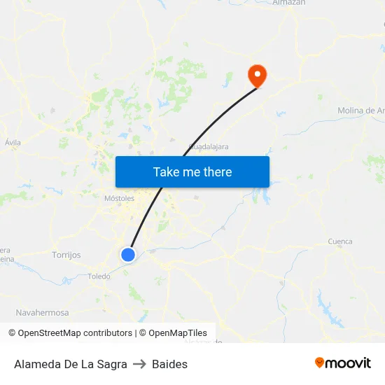 Alameda De La Sagra to Baides map