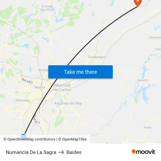 Numancia De La Sagra to Baides map