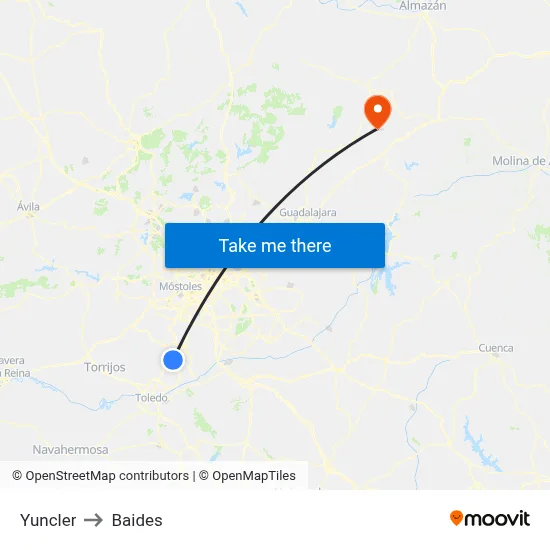 Yuncler to Baides map