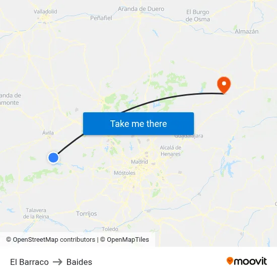 El Barraco to Baides map