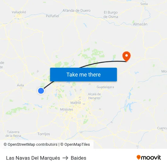 Las Navas Del Marqués to Baides map