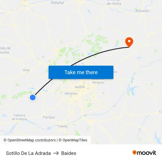 Sotillo De La Adrada to Baides map