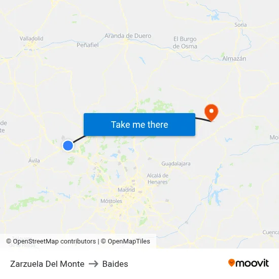 Zarzuela Del Monte to Baides map