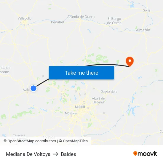 Mediana De Voltoya to Baides map