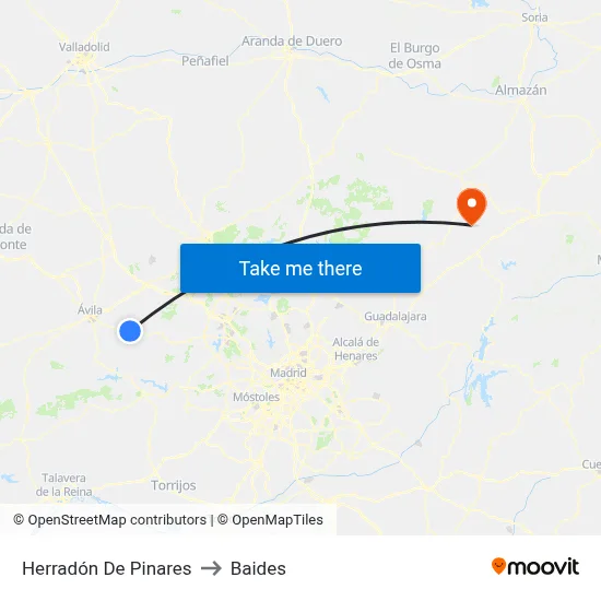 Herradón De Pinares to Baides map