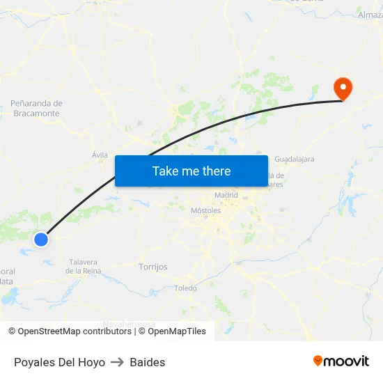 Poyales Del Hoyo to Baides map