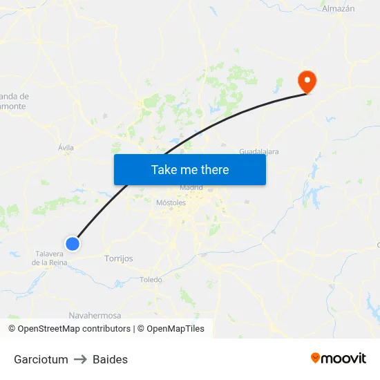Garciotum to Baides map