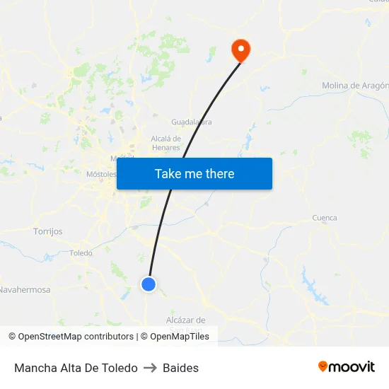 Mancha Alta De Toledo to Baides map
