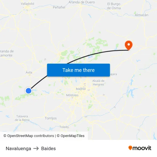 Navaluenga to Baides map