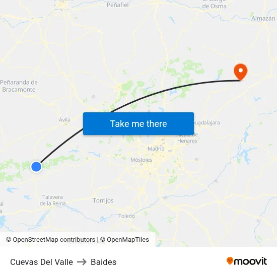 Cuevas Del Valle to Baides map