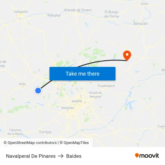 Navalperal De Pinares to Baides map