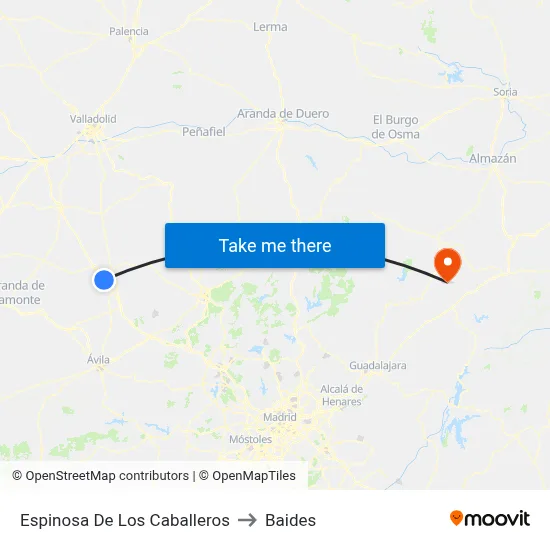 Espinosa De Los Caballeros to Baides map