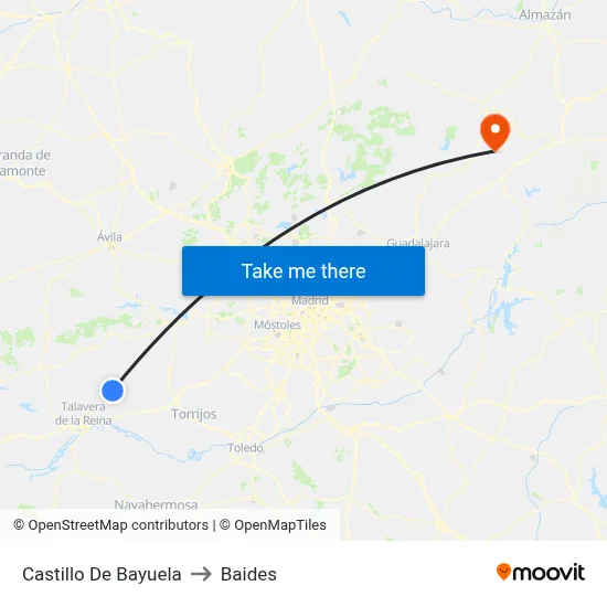 Castillo De Bayuela to Baides map