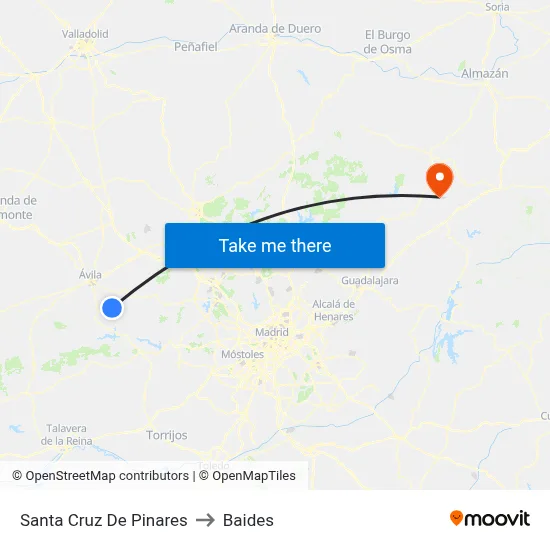 Santa Cruz De Pinares to Baides map