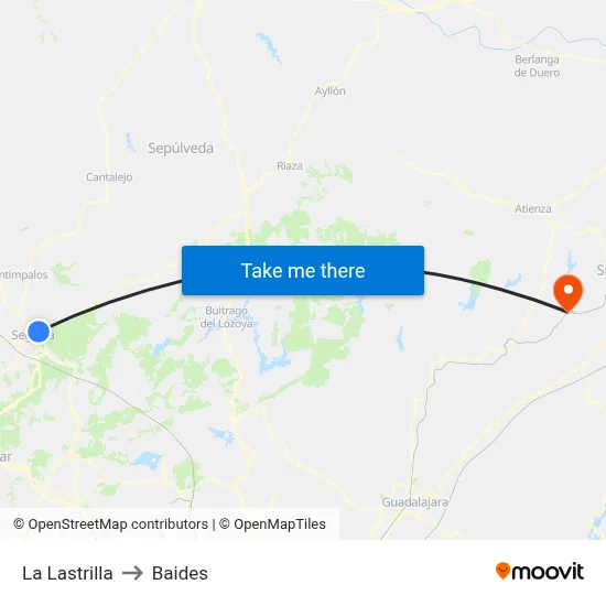 La Lastrilla to Baides map