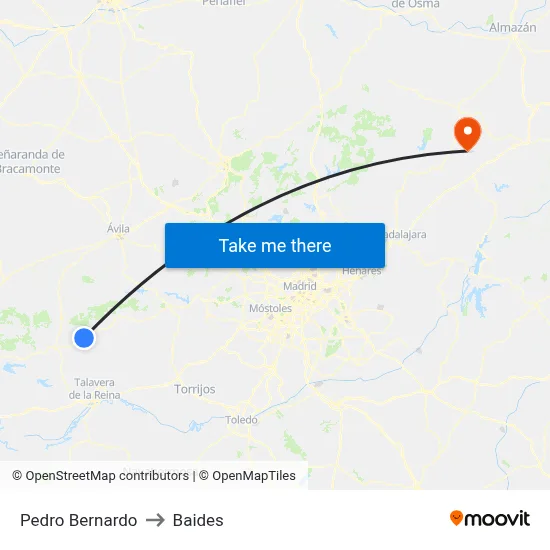 Pedro Bernardo to Baides map