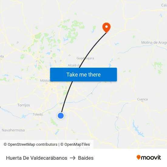 Huerta De Valdecarábanos to Baides map