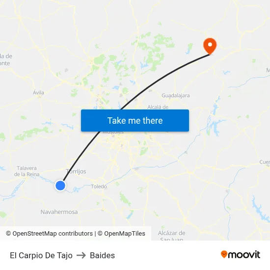 El Carpio De Tajo to Baides map