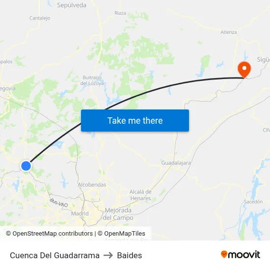 Cuenca Del Guadarrama to Baides map