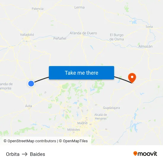 Orbita to Baides map