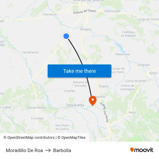 Moradillo De Roa to Barbolla map