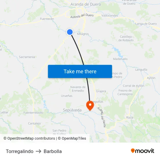 Torregalindo to Barbolla map