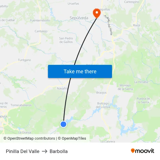 Pinilla Del Valle to Barbolla map