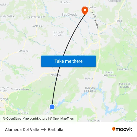 Alameda Del Valle to Barbolla map