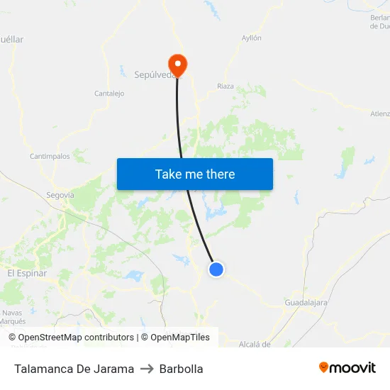 Talamanca De Jarama to Barbolla map