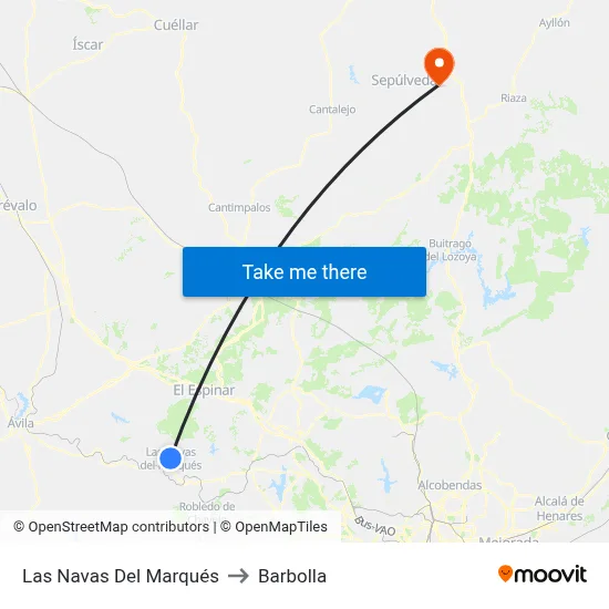 Las Navas Del Marqués to Barbolla map