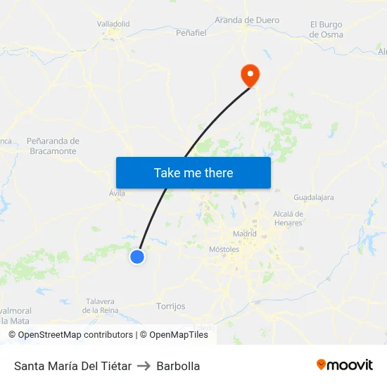 Santa María Del Tiétar to Barbolla map