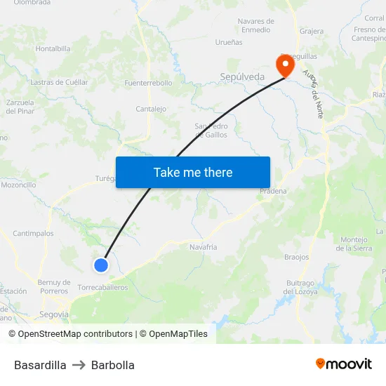 Basardilla to Barbolla map