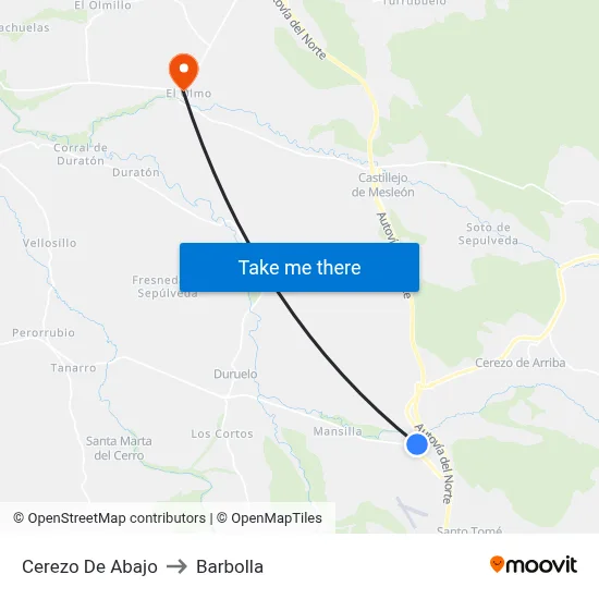 Cerezo De Abajo to Barbolla map