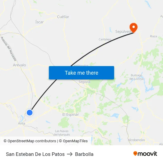 San Esteban De Los Patos to Barbolla map
