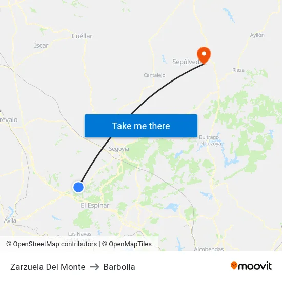 Zarzuela Del Monte to Barbolla map