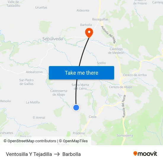 Ventosilla Y Tejadilla to Barbolla map