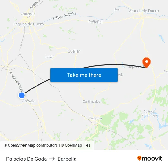 Palacios De Goda to Barbolla map