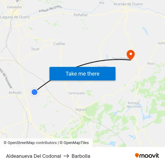 Aldeanueva Del Codonal to Barbolla map