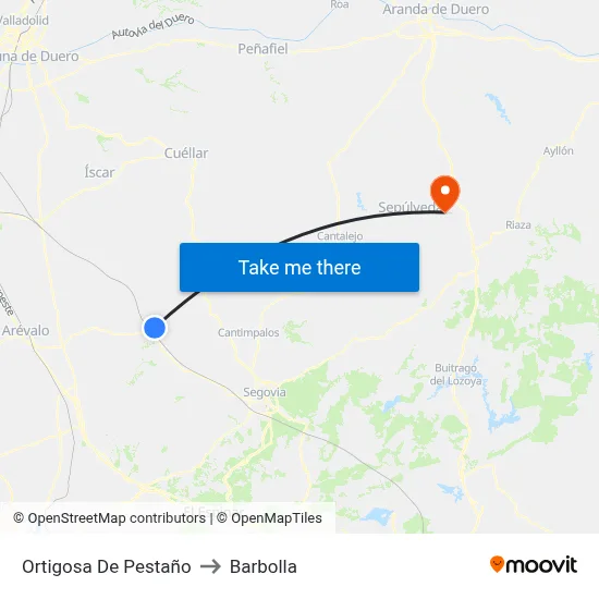 Ortigosa De Pestaño to Barbolla map