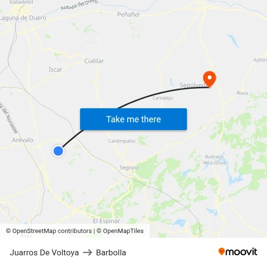 Juarros De Voltoya to Barbolla map