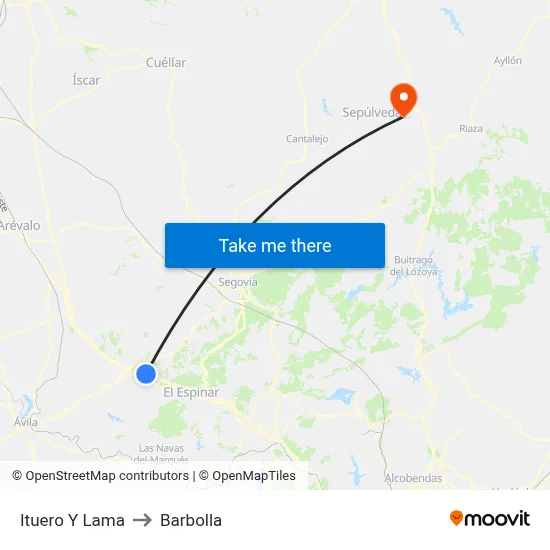 Ituero Y Lama to Barbolla map