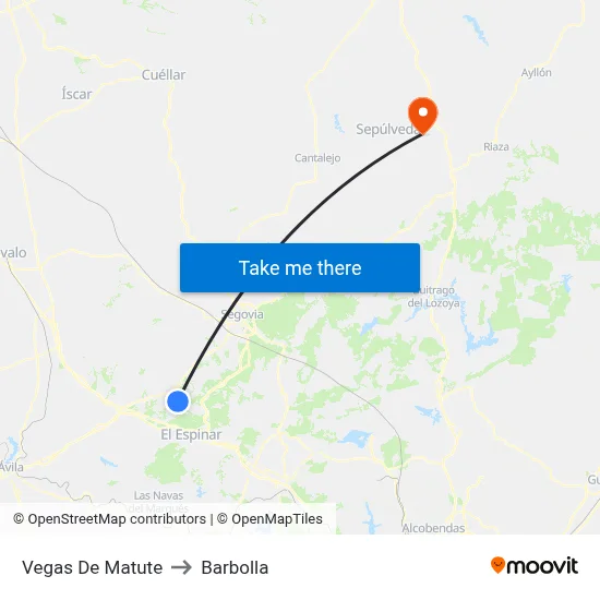 Vegas De Matute to Barbolla map