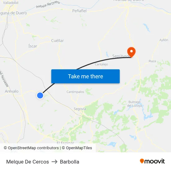 Melque De Cercos to Barbolla map