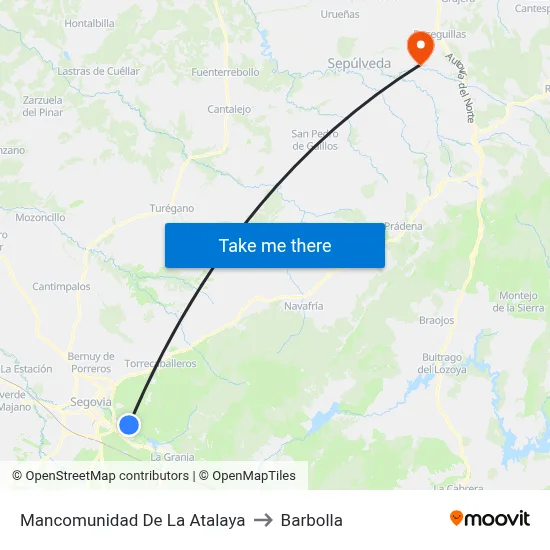 Mancomunidad De La Atalaya to Barbolla map