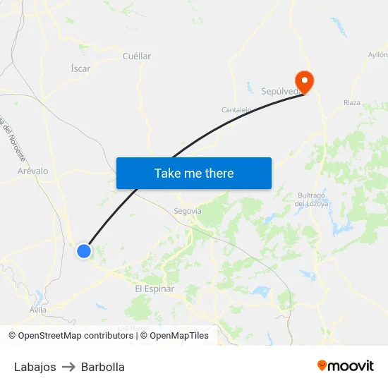 Labajos to Barbolla map