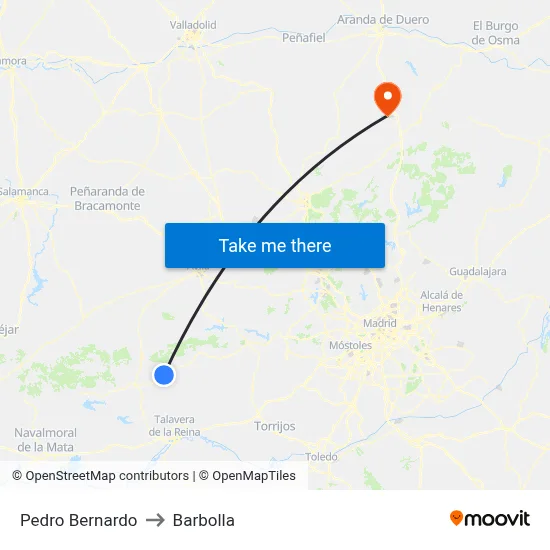 Pedro Bernardo to Barbolla map