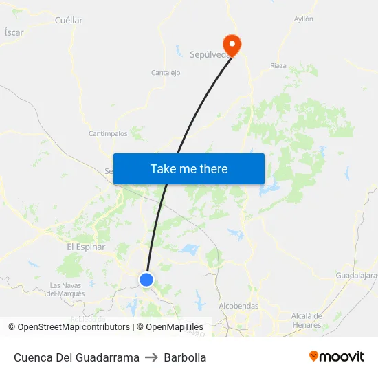 Cuenca Del Guadarrama to Barbolla map