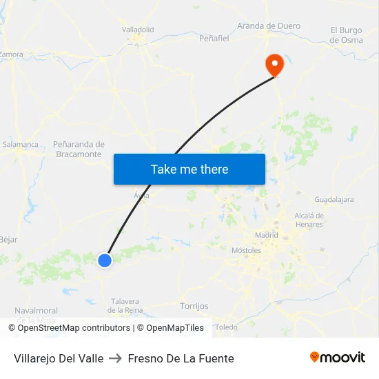 Villarejo Del Valle to Fresno De La Fuente map