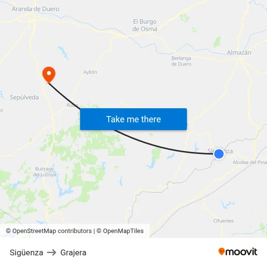 Sigüenza to Grajera map