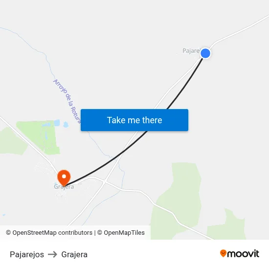 Pajarejos to Grajera map